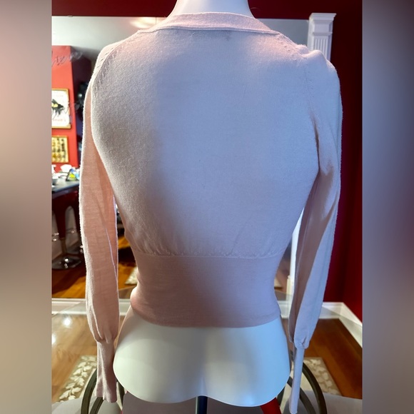 MODA INTERNATIONAL SWEATER/CARDIGAN- LIGHT PINK. SIZE XS - Picture 3 of 7